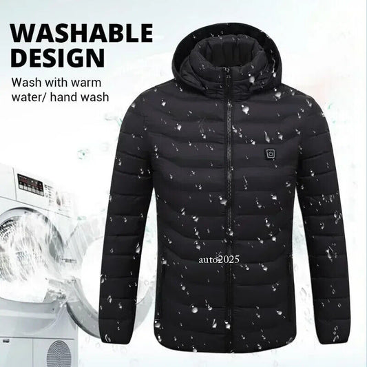 Men Heated Jackets Outdoor Coat USB Electric Battery Long Sleeves Heating New 2