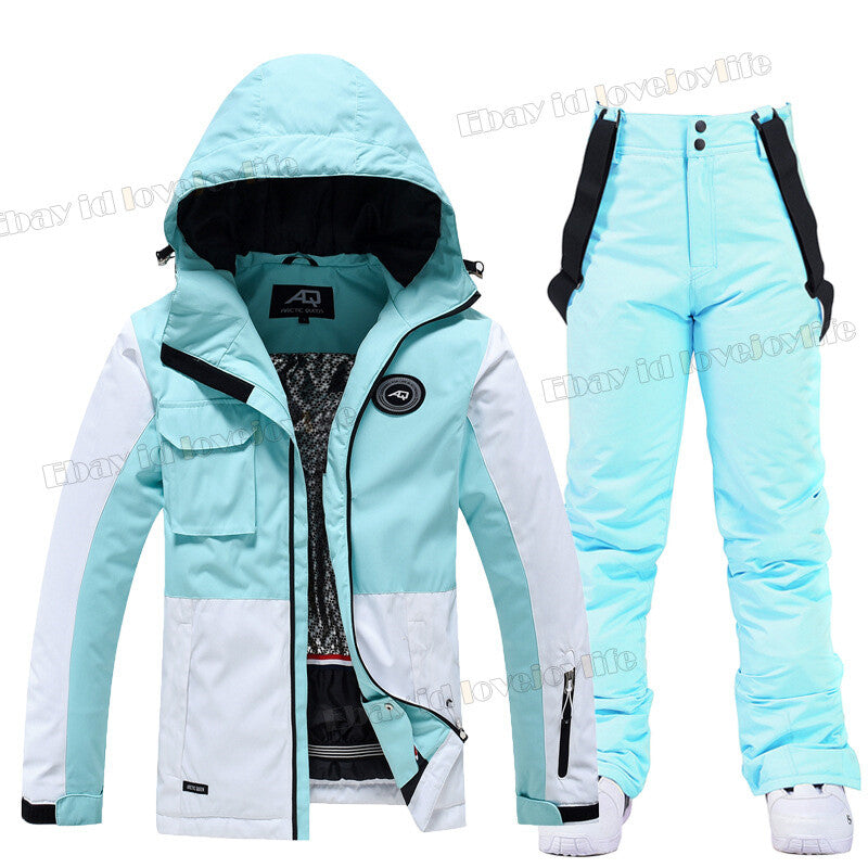 Winter Women's Ski Suits Jacket Waterproof Coat Snow Pants Snowboard Snowsuits 30