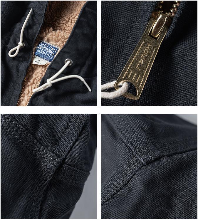 Men's Flight Jacket Outdoor Active Jacket Cold Winter Fleece Hooded Casual Coats 38