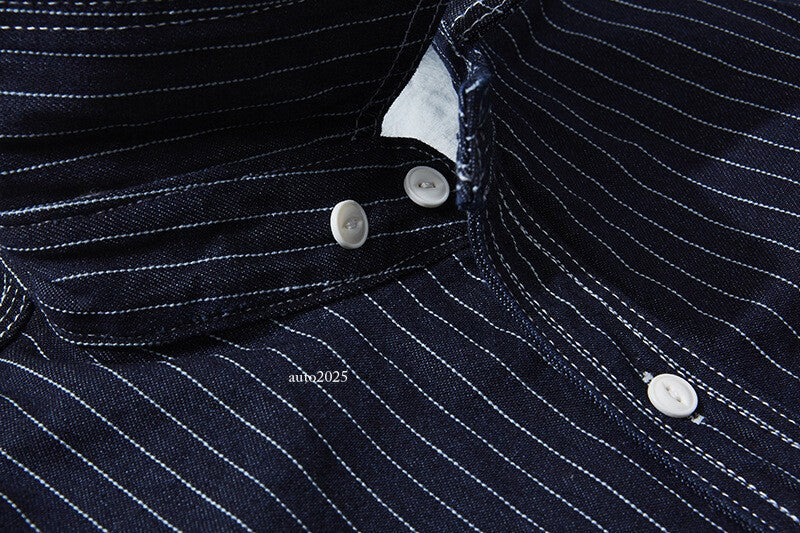 WESTERN SHIRTS Men's Work Shirt Denim Shirt Stripe Shirt Vintage Casual Coat 9