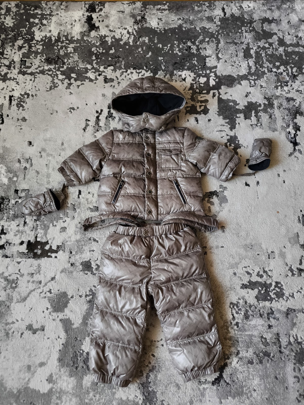 Kids ARMANI BABY Down Jacket + Puffer Pants + Gloves Size 9 Month (68 cm ) 1