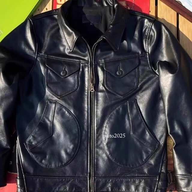 Heavy Teacore Horsehide Classic Short Slim Fit Mendoza Genuine Leather Jacket 17