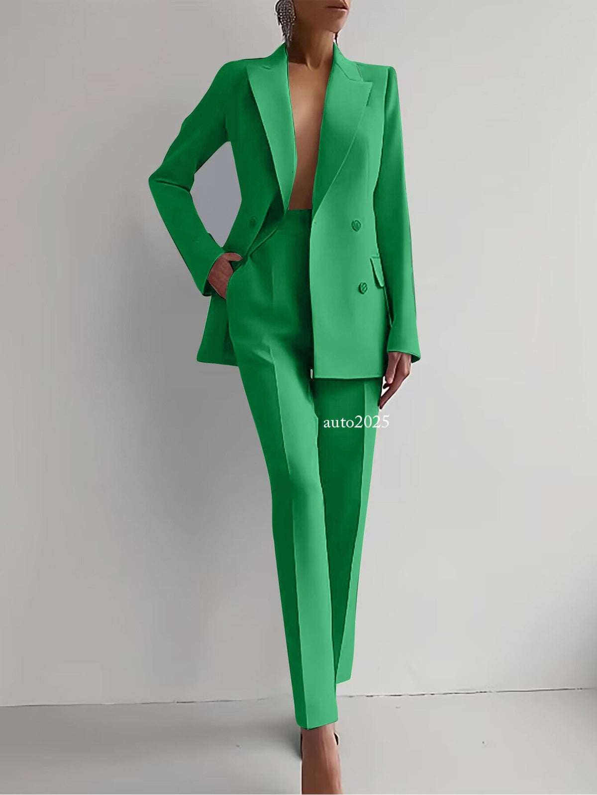 Fashion Womens Casual Professional Wear Jacket+pants 2 Pcs Suits Office Coat 24
