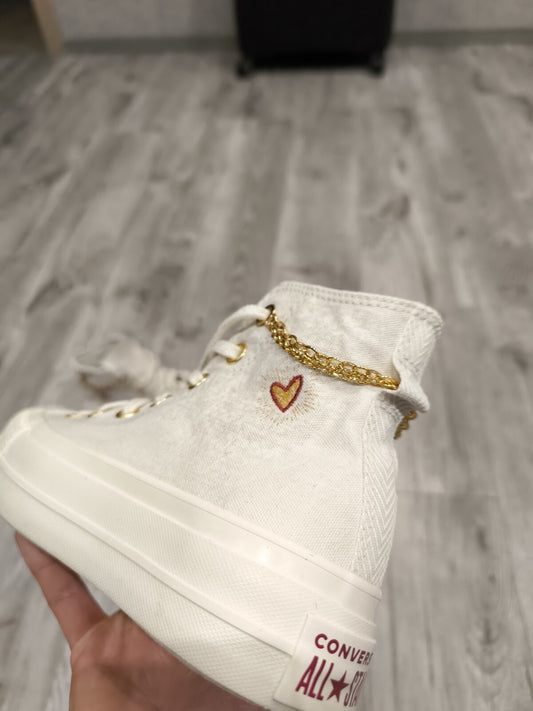 Converse Mid White Sneakers Size 35 UK3 US 5 2
