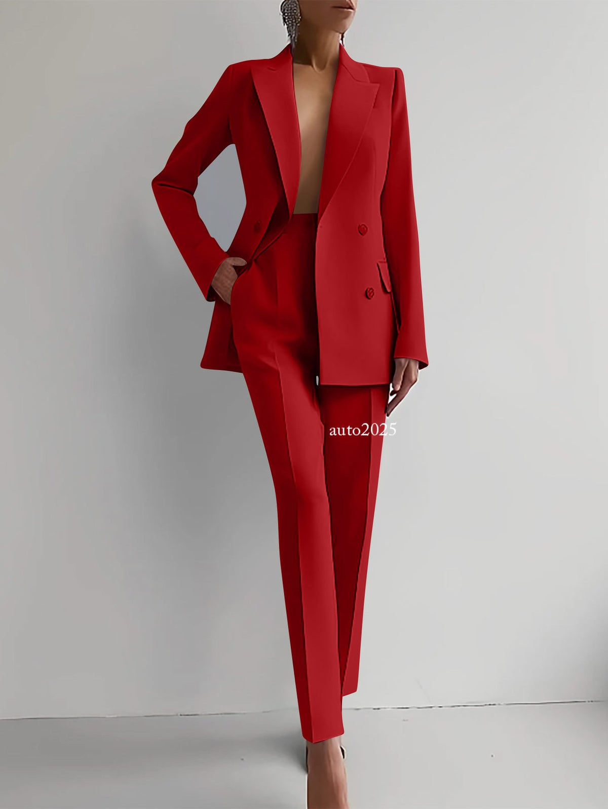 Fashion Womens Casual Professional Wear Jacket+pants 2 Pcs Suits Office Coat 18