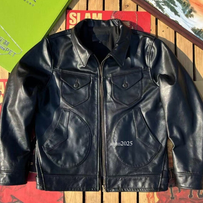 Heavy Teacore Horsehide Classic Short Slim Fit Mendoza Genuine Leather Jacket 1