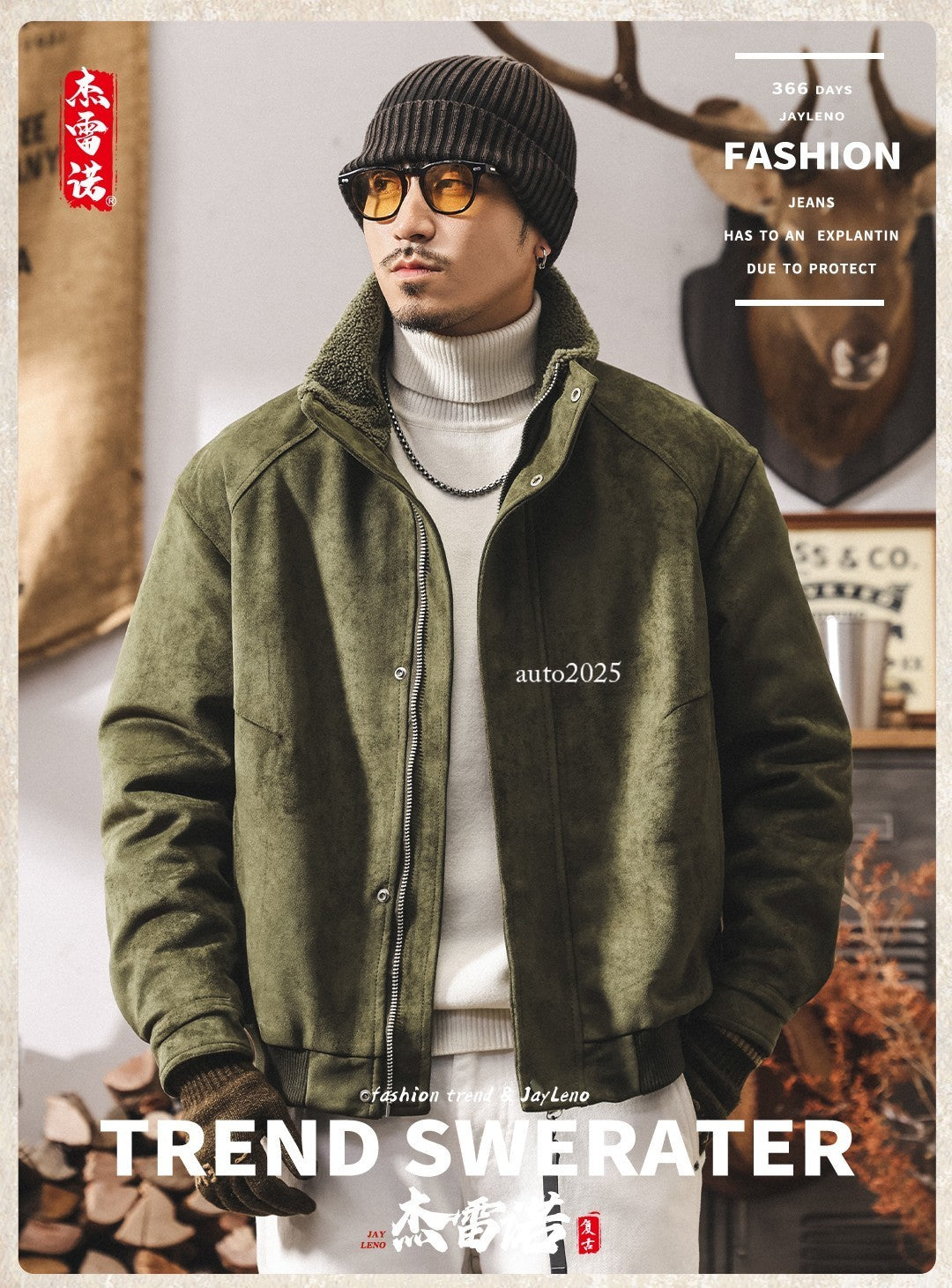 Retro Thicken Leather Cotton Coat Mens Winter Warm Cotton Jacket Suede Zip Coat 7