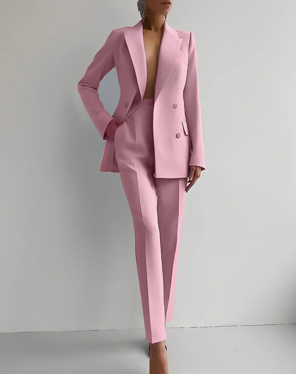 Fashion Womens Casual Professional Wear Jacket+pants 2 Pcs Suits Office Coat 30