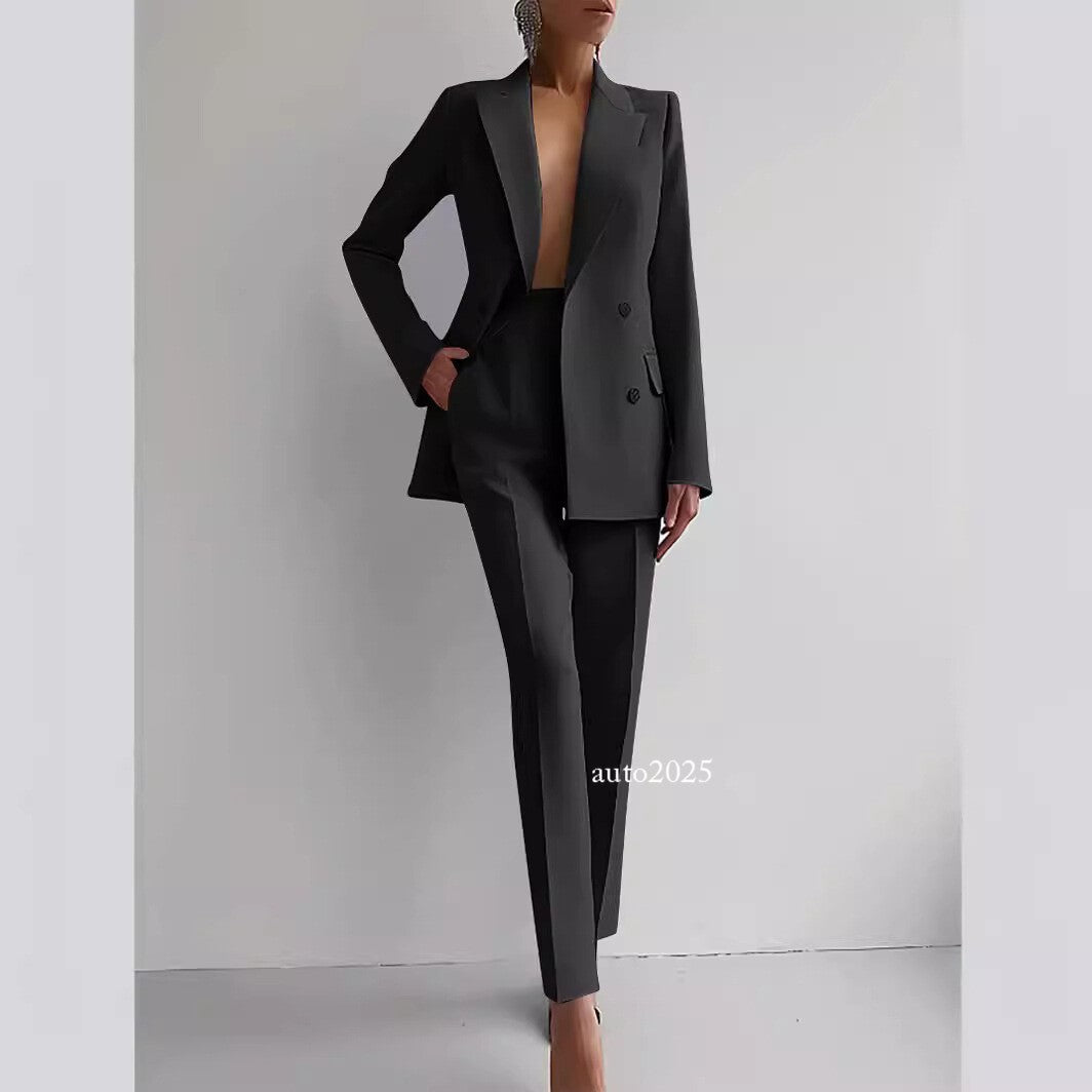 Fashion Womens Casual Professional Wear Jacket+pants 2 Pcs Suits Office Coat 3