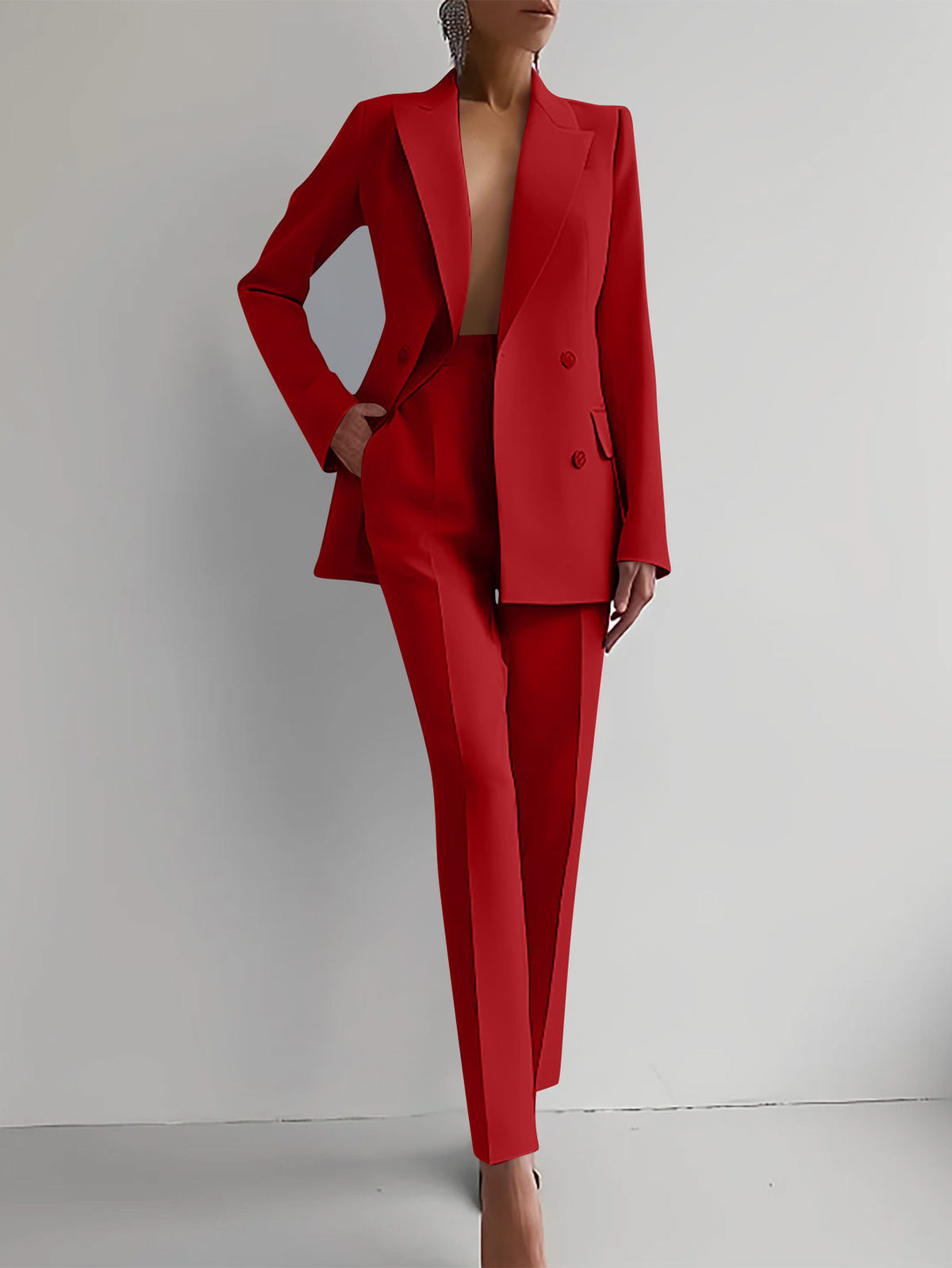 Fashion Womens Casual Professional Wear Jacket+pants 2 Pcs Suits Office Coat 27