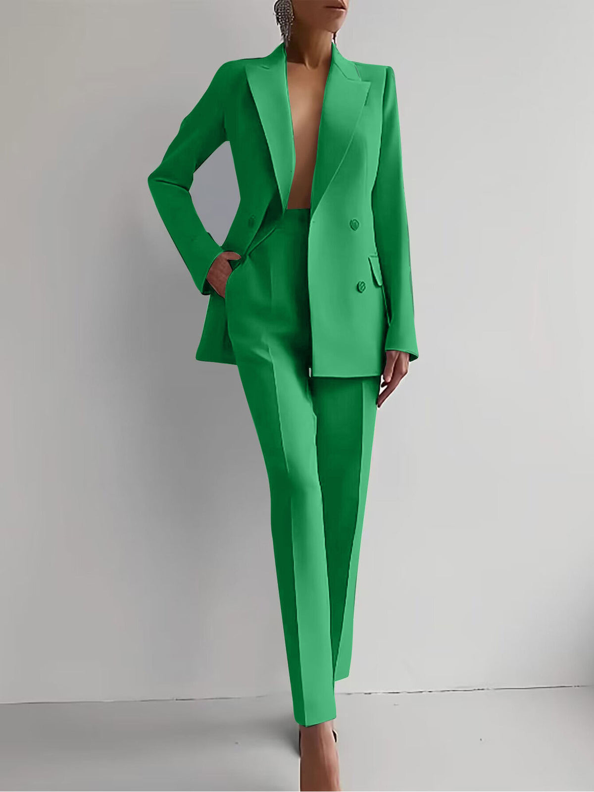 Fashion Womens Casual Professional Wear Jacket+pants 2 Pcs Suits Office Coat 28