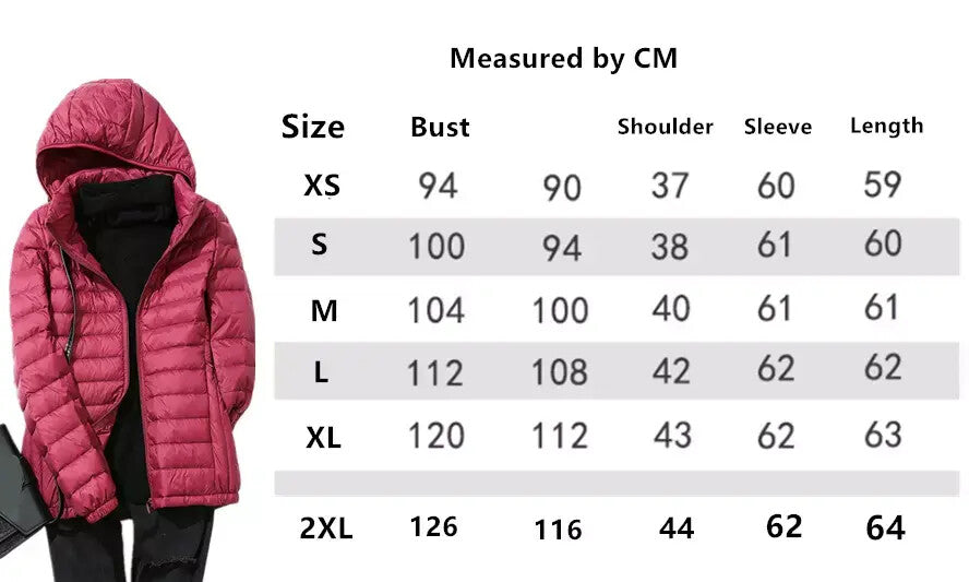 Women Winter Packable Ultralight Down Hooded Jacket Puffer Parka Coats Warm Sz 11