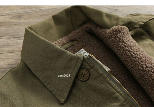 Military US Navy A2 Deck Jacket Men's Winter Thicken Warm Fleece Coat Outwear 2