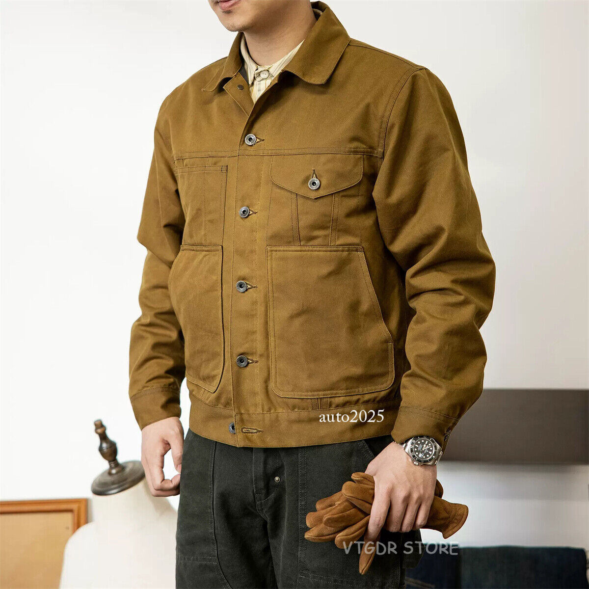 Red Tornado Short Lined Waxed Canvas Cruiser Jacket Rugged Yellowstone Outerwear 1