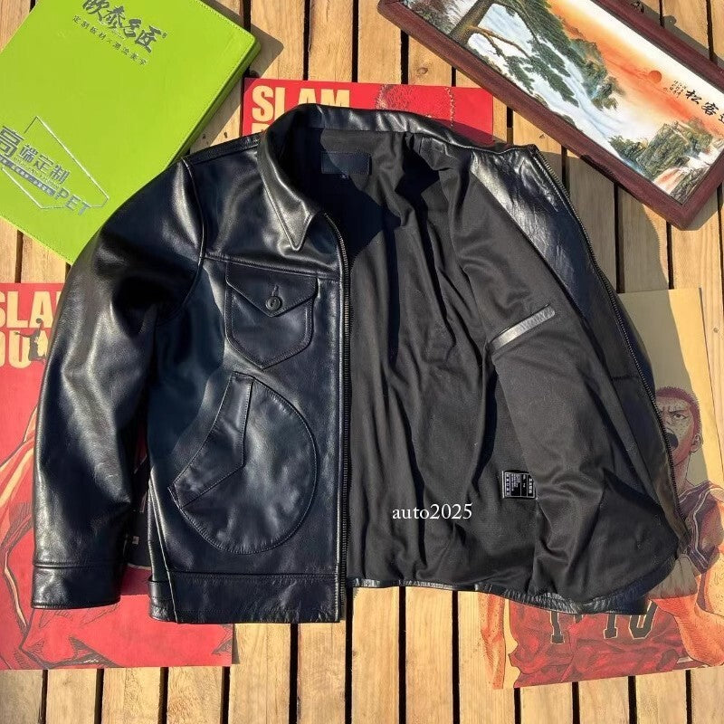 Heavy Teacore Horsehide Classic Short Slim Fit Mendoza Genuine Leather Jacket 18