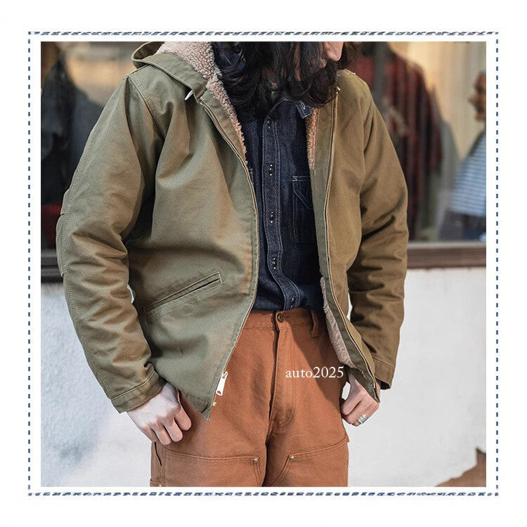 Men's Flight Jacket Outdoor Active Jacket Cold Winter Fleece Hooded Casual Coats 16