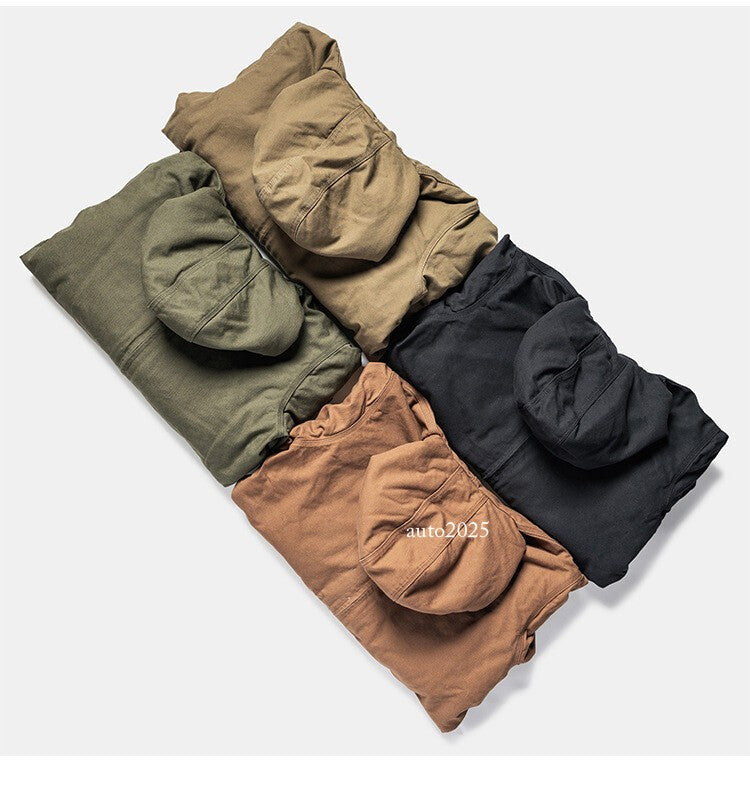 Men's Flight Jacket Outdoor Active Jacket Cold Winter Fleece Hooded Casual Coats 7