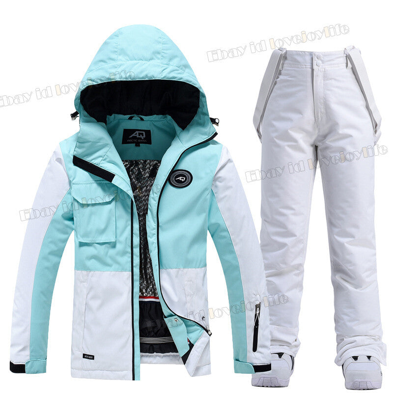 Winter Women's Ski Suits Jacket Waterproof Coat Snow Pants Snowboard Snowsuits 26