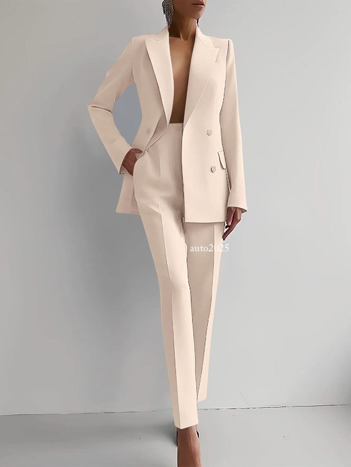 Fashion Womens Casual Professional Wear Jacket+pants 2 Pcs Suits Office Coat 16