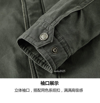 Motorcycle Men Parkas Jacket Camping Thick Heating Work Wear Casual Cotton Coats 3