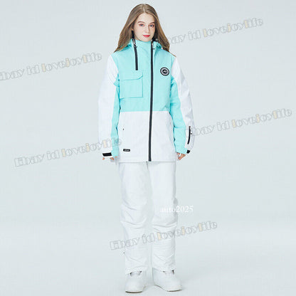 Winter Women's Ski Suits Jacket Waterproof Coat Snow Pants Snowboard Snowsuits 1