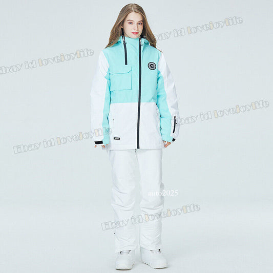 Winter Women's Ski Suits Jacket Waterproof Coat Snow Pants Snowboard Snowsuits 1