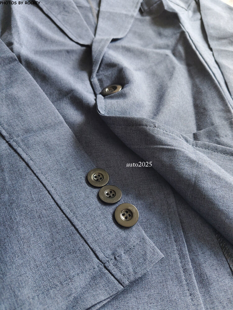 2 PC Men's Linen Suit Summer Causal Blazer + Pants Coat Beach Jacket One Button 12