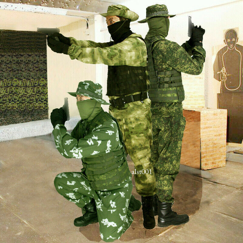 Army Camouflage Combat Uniform 2pc CS Cosplay Suit Coat Pants Set Jacket Trouser 3