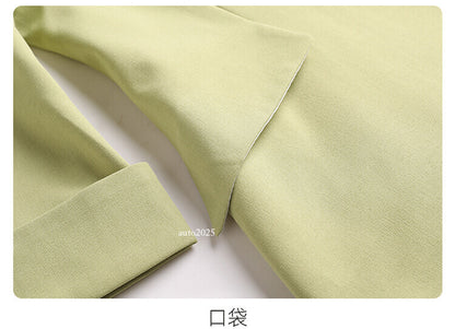 Womens Suits Jacket Pants 3/4 Sleeve Blazer One Button Business Thin Coat Ladies 21