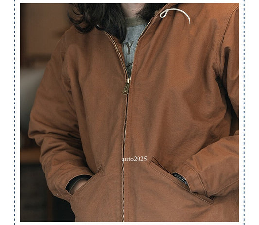 Men's Flight Jacket Outdoor Active Jacket Cold Winter Fleece Hooded Casual Coats 2