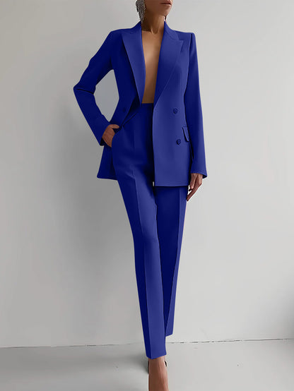 Fashion Womens Casual Professional Wear Jacket+pants 2 Pcs Suits Office Coat 29