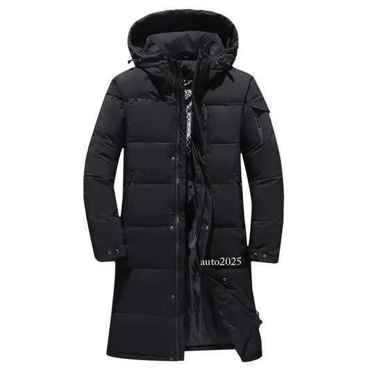 Men's Winter Down Jacket Male Solid Color Parkas 80% White Duck Down Coats 1