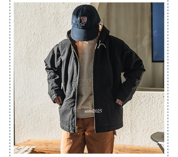 Men's Flight Jacket Outdoor Active Jacket Cold Winter Fleece Hooded Casual Coats 17