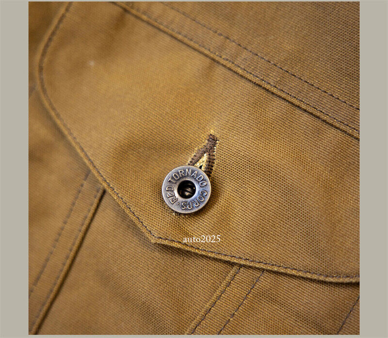 Red Tornado Short Lined Waxed Canvas Cruiser Jacket Rugged Yellowstone Outerwear 16