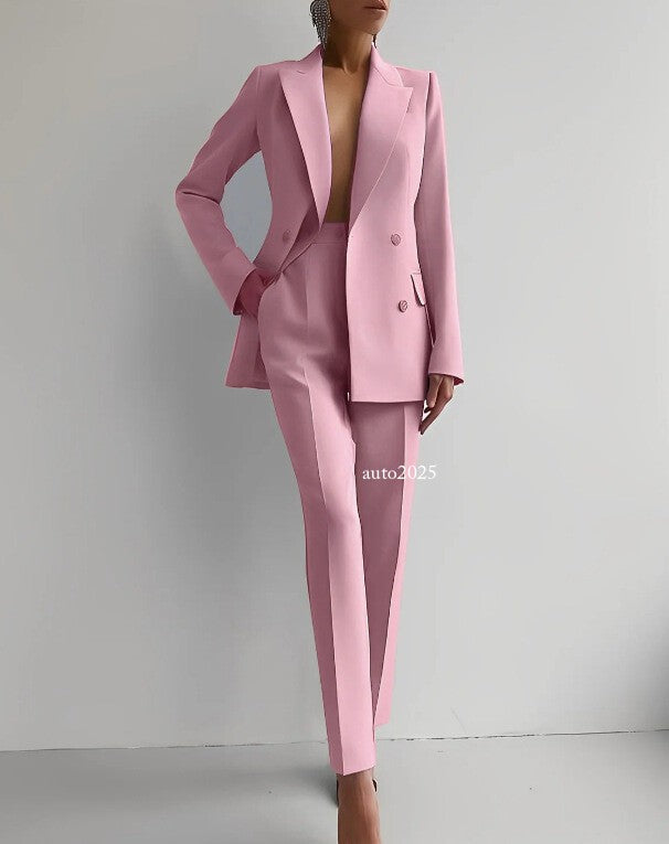 Fashion Womens Casual Professional Wear Jacket+pants 2 Pcs Suits Office Coat 13