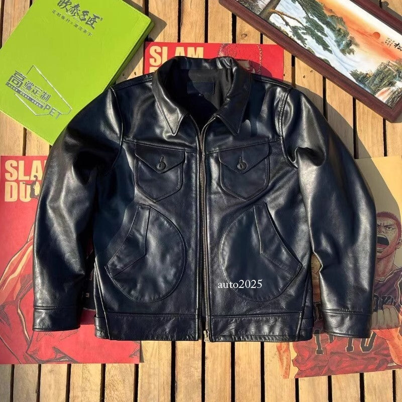 Heavy Teacore Horsehide Classic Short Slim Fit Mendoza Genuine Leather Jacket 15