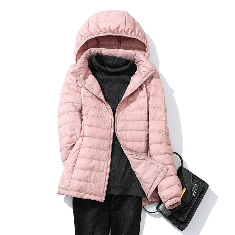 Women Winter Packable Ultralight Down Hooded Jacket Puffer Parka Coats Warm Sz 19