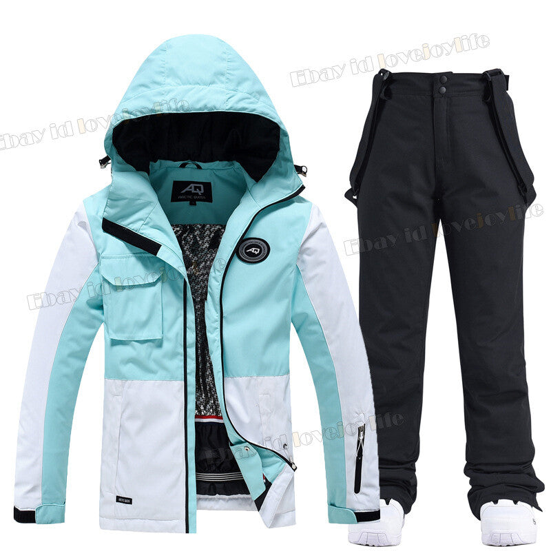 Winter Women's Ski Suits Jacket Waterproof Coat Snow Pants Snowboard Snowsuits 25