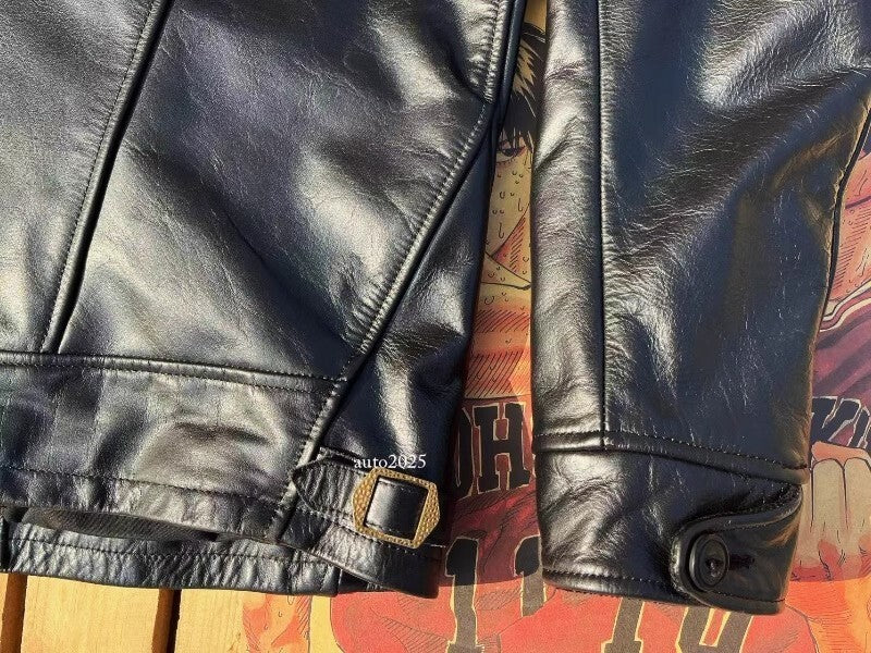 Heavy Teacore Horsehide Classic Short Slim Fit Mendoza Genuine Leather Jacket 14