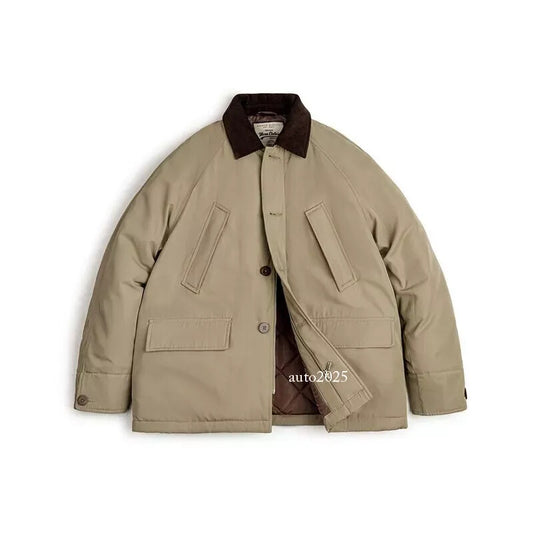 Men's Retro Safari Jacket Winter Warm Cotton Padded Coat Hunting Overcoat 2
