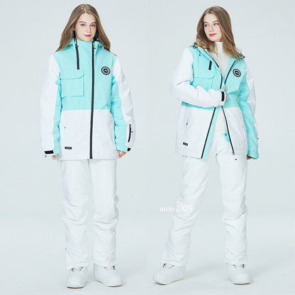 Winter Women's Ski Suits Jacket Waterproof Coat Snow Pants Snowboard Snowsuits 3
