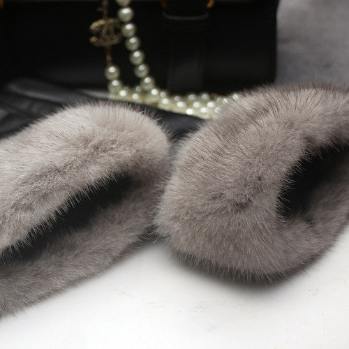 Real Sheepskin Fur Gloves Women's Leather Glove Warm Style Fluffy Fur Oversized 54
