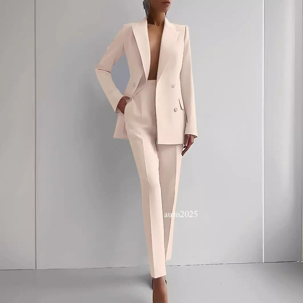 Fashion Womens Casual Professional Wear Jacket+pants 2 Pcs Suits Office Coat 5