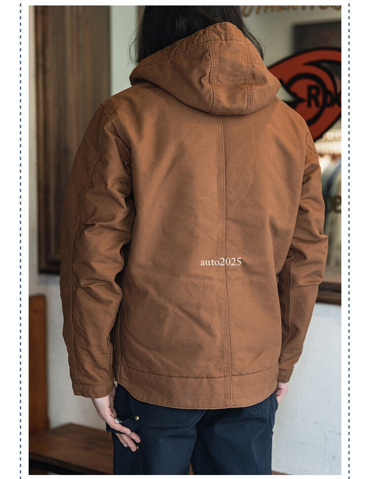 Men's Flight Jacket Outdoor Active Jacket Cold Winter Fleece Hooded Casual Coats 10