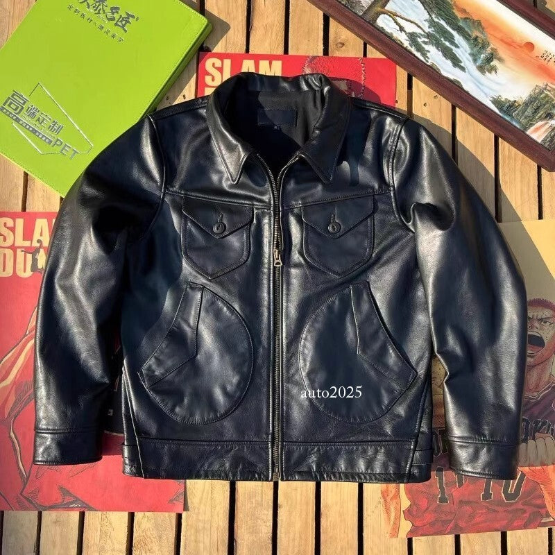 Heavy Teacore Horsehide Classic Short Slim Fit Mendoza Genuine Leather Jacket 4