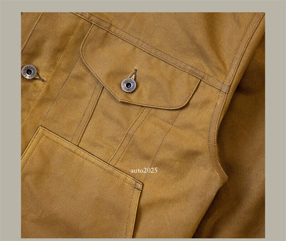 Red Tornado Short Lined Waxed Canvas Cruiser Jacket Rugged Yellowstone Outerwear 15