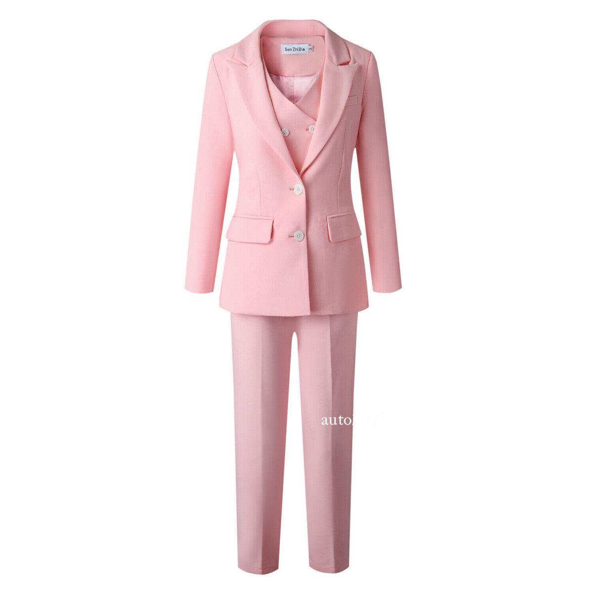 Classic Womens Suits Pants Business Jacket Blazer Double Breasted Vest 3PCS Coat 13