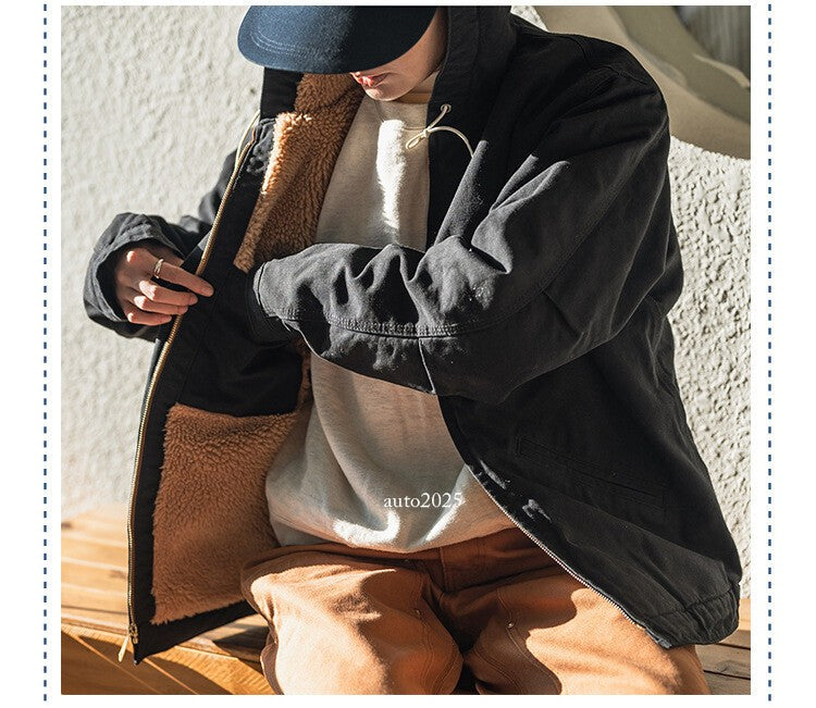 Men's Flight Jacket Outdoor Active Jacket Cold Winter Fleece Hooded Casual Coats 11