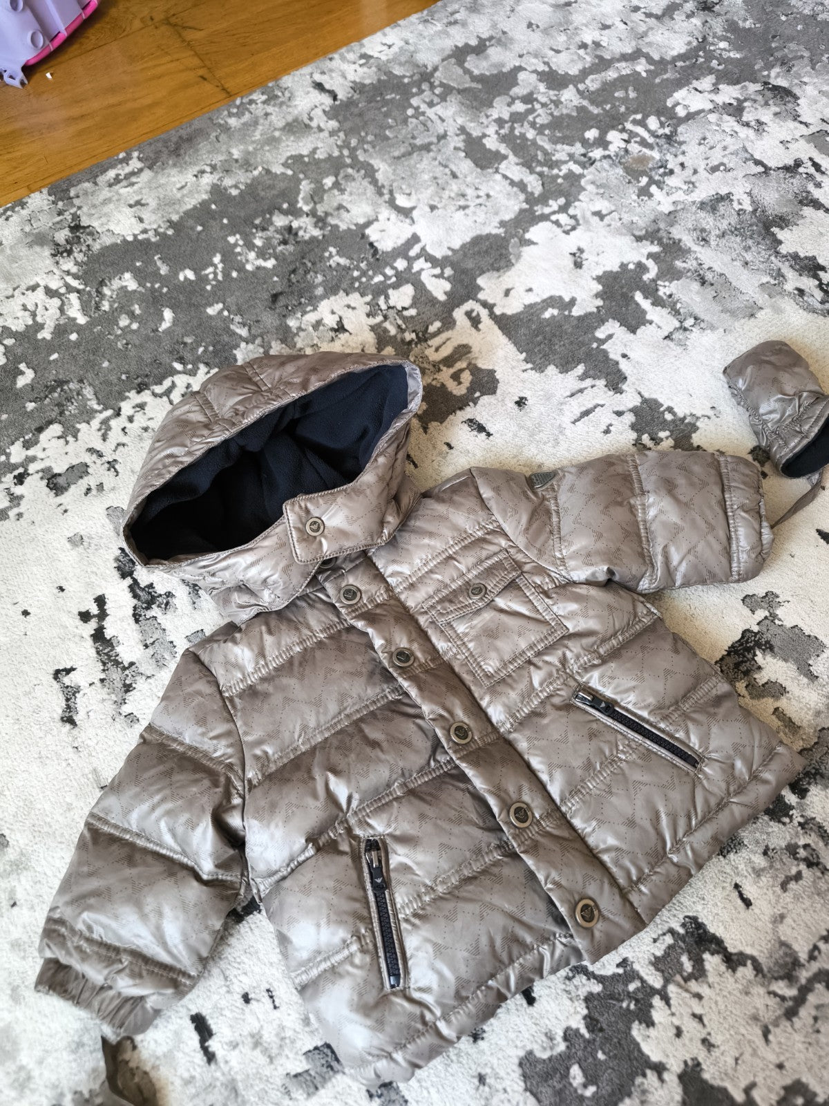 Kids ARMANI BABY Down Jacket + Puffer Pants + Gloves Size 9 Month (68 cm ) 4