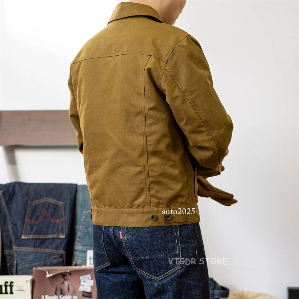 Red Tornado Short Lined Waxed Canvas Cruiser Jacket Rugged Yellowstone Outerwear 3